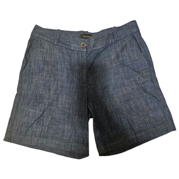 TALBOTS Dark Chambray Cotton Shorts - Size 6 - Picture 1 of 7